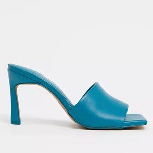 ASOS DESIGN Hattie mid-heeled mule sandals in blue